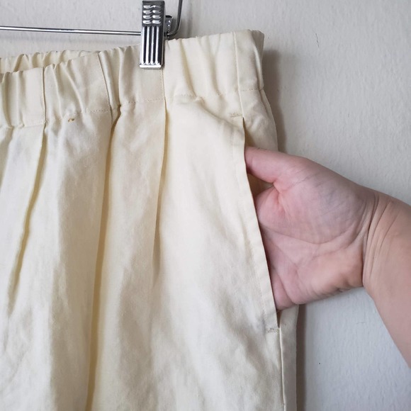 90's Linen Buttercream Pull on Pants Women's XL Minimalist - Picture 3 of 6